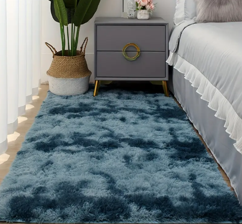 Soft Tie Dye Plush Area Rug for Bedroom & Living Room