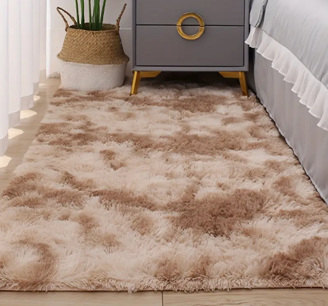Soft Tie Dye Plush Area Rug for Bedroom & Living Room